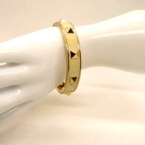 GAP Bracelet Gold‎ Tone Studded Bangle Cream Enamel Hinge Closure
